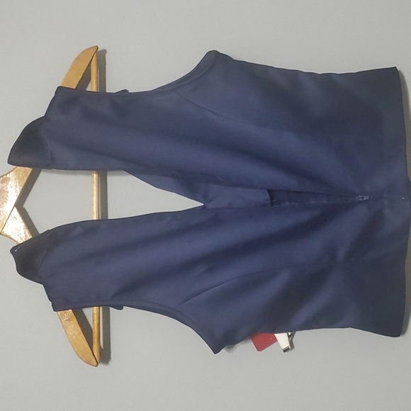 JS Collection top women's size 6 blue sleeveless blouse zip back v-neck … - Picture 7 of 11